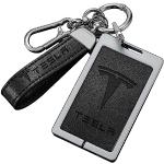 Aicharynic Soporte para tarjetas de llaves para Tesla Model 3, modelo Y de silicona llavero titular de tarjetas llaves Tesla accesorios, marco plateado