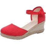 Sandalias deportivas rojas de goma con tacón de aguja con velcro vintage con lentejuelas talla 38 para mujer 