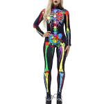Disfraces multicolor de spandex de esqueleto rebajados manga larga talla M para mujer 