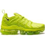 Zapatillas verdes fluorescentes de tejido de malla con cordones con cordones con logo Nike Air Vapormax Plus para mujer 
