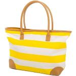Bolsas amarillas de playa con rayas para mujer 
