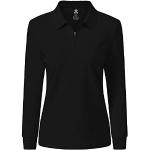 Camisetas deportivas negras de invierno manga larga transpirables informales talla L para mujer 