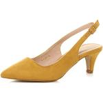 Zapatos destalonados amarillos retro Ajvani talla 39 para mujer 