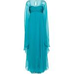 Vestidos azules de chifón estilo imperio rebajados Alberta Ferretti talla S para mujer 