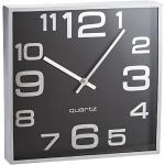ALCO Reloj de Pared, Aprox. 28,3 x 28,3 x 4,1 cm, Color Negro y Plateado