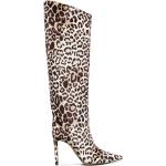 Botas marrones de cuero de piel  rebajadas con cremallera leopardo talla 38,5 para mujer 