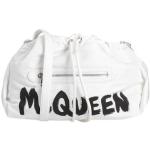 Bandoleras blancas de tela de piel  rebajadas con logo Alexander McQueen para mujer 