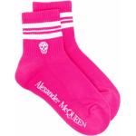 Calcetines tobilleros rosas de algodón rebajados con rayas Alexander McQueen con motivo de calavera talla 35 para mujer 