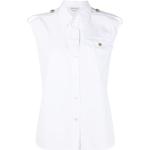 Camisas blancas de algodón sin mangas rebajadas sin mangas militares Alexander McQueen talla S para mujer 