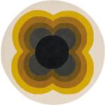 Alfombras redondas amarillas de lana 150 cm de diámetro 