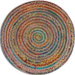 Alfombras redondas multicolor de yute 120 cm de diámetro 