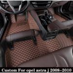 Alfombrilla personalizada para el suelo del coche para Opel Astra J 2008 2009 2010, almohadillas de cuero para los pies con diamantes para mujer, alfombras de lujo para el Interior del coche