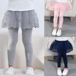 Faldas pantalón infantiles rosas de algodón de encaje 4 años para niña 
