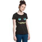 Alice im Wunderland Smile Grinsekatze Camiseta para Mujer con Texto en inglés Tim Burton, Ajustada, Negra, L, Negro, L
