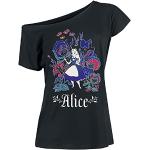 Camisetas negras escote barco Alicia en el país de las maravillas Alicia con cuello barco talla M para mujer 
