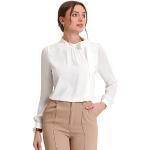 Blusas asimétricas blancas de gasa oficinas Allegra K con lazo talla XS para mujer 