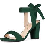 Sandalias verdes de goma de tacón para navidad con cordones de punta abierta oficinas acolchadas Allegra K talla 39 para mujer 