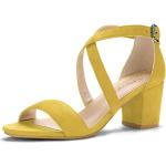 Sandalias amarillas de tiras para navidad con hebilla de punta abierta oficinas acolchadas Allegra K talla 41 para mujer 