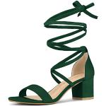 Sandalias verdes de tiras para navidad con cordones de punta abierta oficinas acolchadas Allegra K talla 39 para mujer 