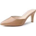 Sandalias beige de caucho de tacón con tacón de aguja de punta puntiaguda oficinas Allegra K talla 36 para mujer 