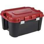 Allibert 229230 Totem - Caja de Almacenamiento con 4 Ruedas, plástico 79,7 x 59,7 x 40,79 cm, 140 l, Color Negro y Rojo