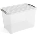 Cajas de Almacenaje Transparente – Cajas Organizadoras de Plástico con Tapa  y Ruedas, 60 litros (Crudo)