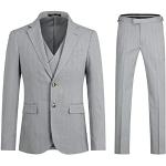 Chalecos grises de viscosa de traje con rayas talla L para hombre 