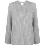 Jerséis grises de lana de punto rebajados con cuello redondo de punto Allude con pedrería talla XS para mujer 
