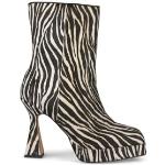 Botines blancos de tacón zebra Alma En Pena talla 40 para mujer 