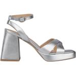 Sandalias grises de cuero con plataforma rebajadas con tacón más de 9cm acolchadas Alma En Pena talla 38 para mujer 
