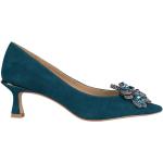Zapatos azules de sintético de tacón rebajados de punta puntiaguda con tacón de 5 a 7cm floreados Alma En Pena talla 37 para mujer 
