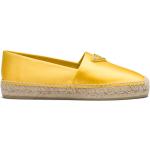 Alpargatas planas amarillas de goma con logo Prada talla 38 para mujer 