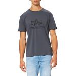 Camisetas estampada grises con cuello redondo ALPHA INDUSTRIES INC. Basic talla L para hombre 