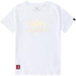 ALPHA INDUSTRIES Basic T Foil Print Camiseta, Blanco (White/Yellow Gold-590), 16 años para Niños