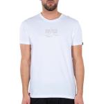 Alpha Industries Basic T ML Foil Print Camiseta, blanco, tamaño M