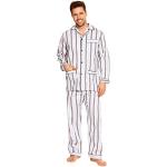Pijamas de algodón dos piezas para navidad formales con rayas talla M para hombre 