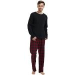 Pijamas rojos de franela dos piezas para navidad tallas grandes formales talla XXL para hombre 
