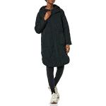 Abrigos negros de poliester con capucha  tallas grandes impermeables acolchados talla L de materiales sostenibles para mujer 