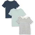 Camisetas azul marino de algodón de manga corta infantiles de punto 3 años de materiales sostenibles para niña 