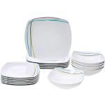 Sets de platos de porcelana aptos para lavavajillas modernos 17 cm de diámetro en pack de 18 piezas 