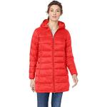 Abrigos rojos de tafetán con capucha  de otoño tallas grandes impermeables acolchados talla XS para mujer 