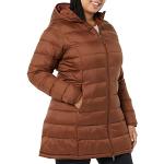 Abrigos marrones de tafetán con capucha  de otoño impermeables acolchados talla XL para mujer 