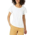 Camisetas blancas de algodón de manga corta manga corta con cuello redondo de punto talla M para mujer 
