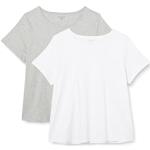 Camisetas grises de algodón de manga corta tallas grandes manga corta con cuello redondo talla XXL para mujer 