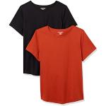 Camisetas rojas de algodón de manga corta manga corta con cuello redondo talla S para mujer 