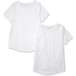 Camisetas blancas de algodón de manga corta manga corta con cuello redondo talla XL para mujer 