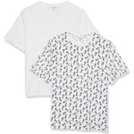 Camisetas blancas de poliester de manga corta tallas grandes manga corta con cuello redondo informales con motivo de piña talla XXL para hombre 