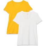 Camisetas blancas de algodón de manga corta tallas grandes manga corta con cuello redondo de punto talla 3XL para mujer 