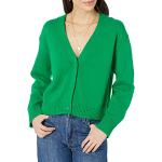 Cárdigans cortos verdes de jersey rebajados con escote V talla XS para mujer 