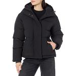 Abrigos negros de tafetán con capucha  tallas grandes impermeables acolchados talla XXL de materiales sostenibles para mujer 